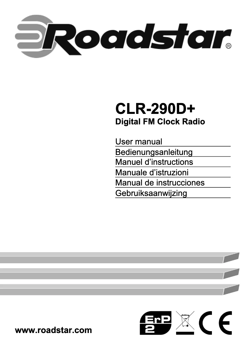 Page 1 de la notice Manuel utilisateur Roadstar CLR-290D+