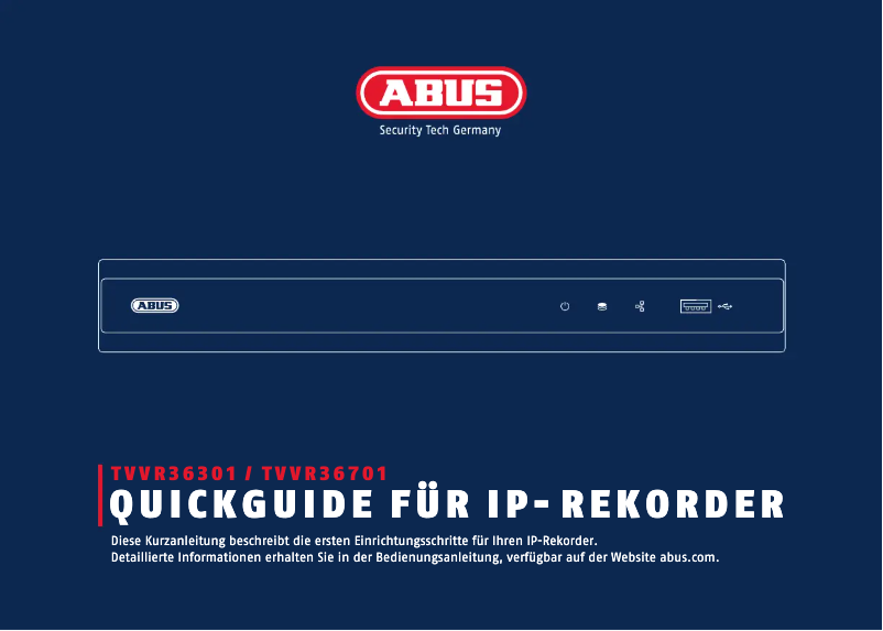 Page 1 de la notice Manuel utilisateur Abus TVVR36301