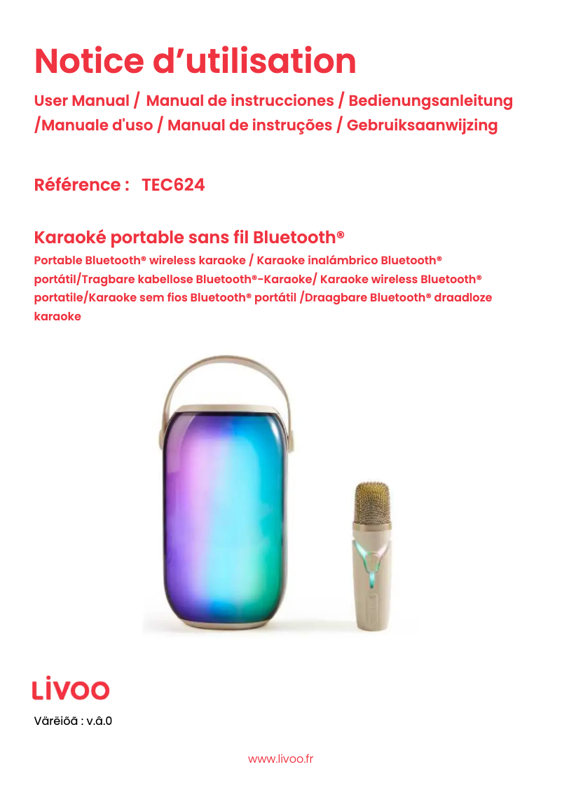 Page n°1 - Manuel utilisateur Livoo TEC624