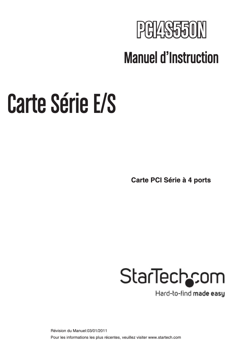 Image de la première page du manuel de l'appareil PCI4S550N