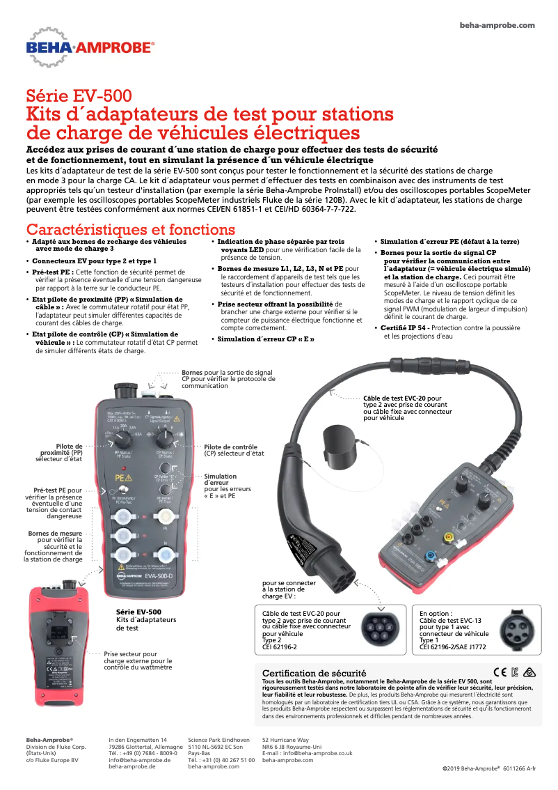 Page n°1 - Fiche technique Beha-Amprobe EV-520-CH