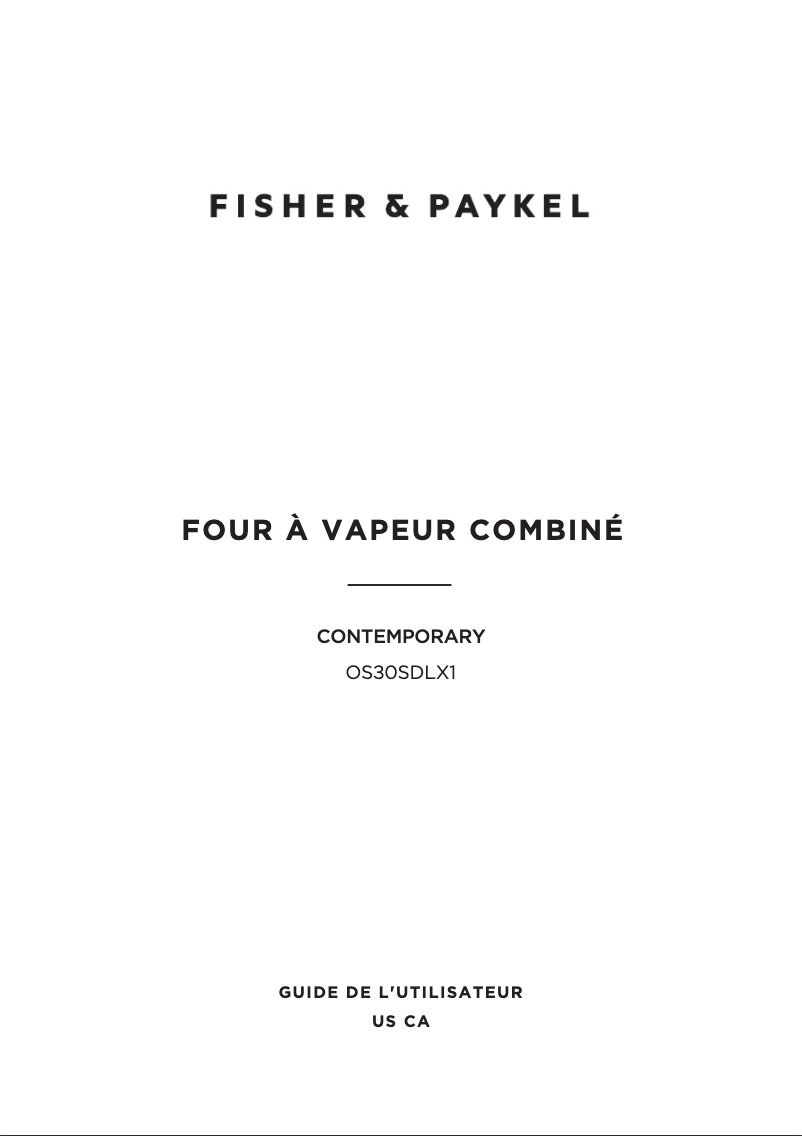 Page n°1 - Manuel utilisateur Fisher & Paykel OS30SDLX1