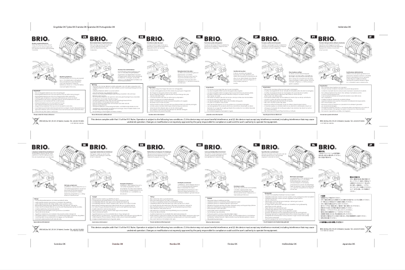 Page 1 de la notice Manuel utilisateur BRIO 33649