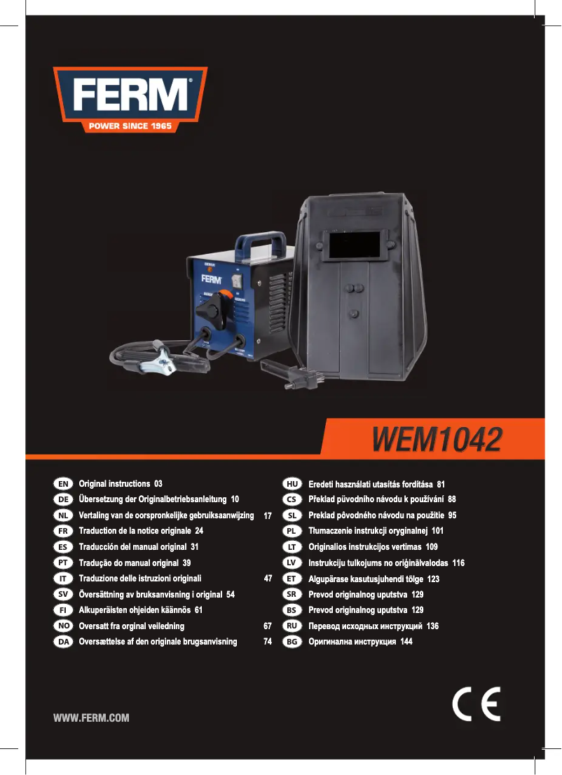 Página 1 del manual Manual de usuario Ferm WEM1042