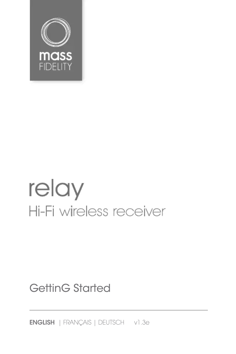Page n°1 - Manuel utilisateur Mass Fidelity Relay