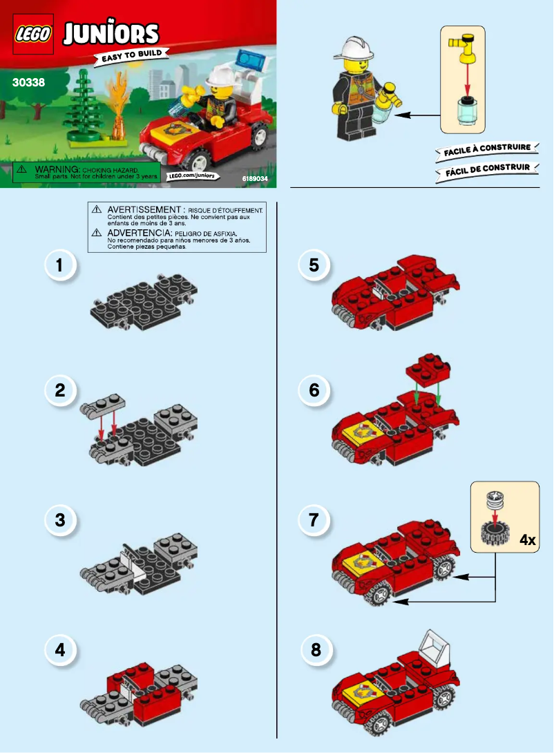 Page 1 de la notice Manuel utilisateur Lego Juniors Fire Car 30338