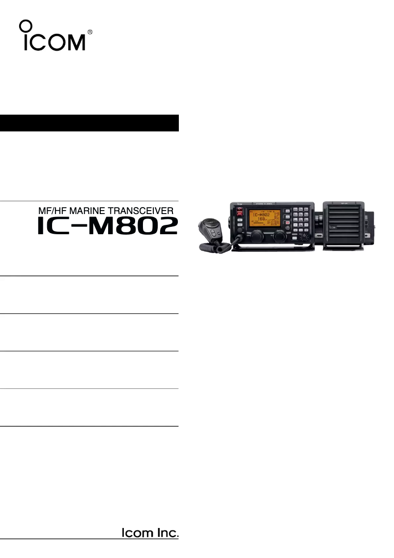 Image de la première page du manuel de l'appareil IC-M802