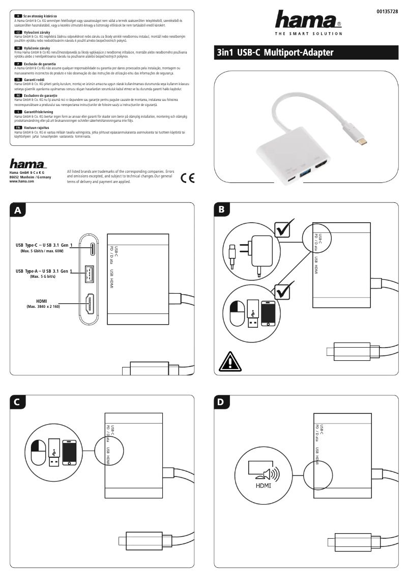 Page n°1 - Manuel utilisateur Hama 00135728