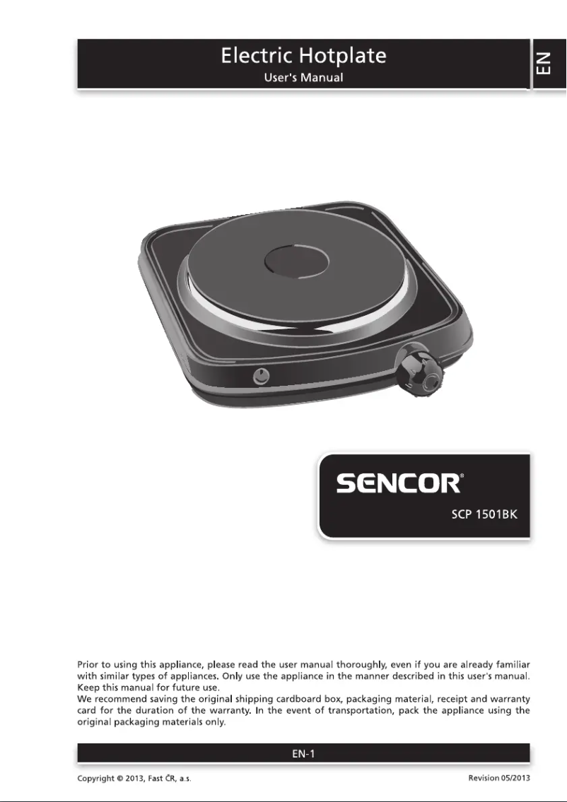 Page n°1 - Manuel utilisateur Sencor SCP 1501BK