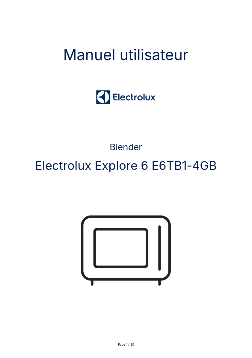 Page n°1 - Manuel utilisateur Electrolux Explore 6 E6TB1-4GB