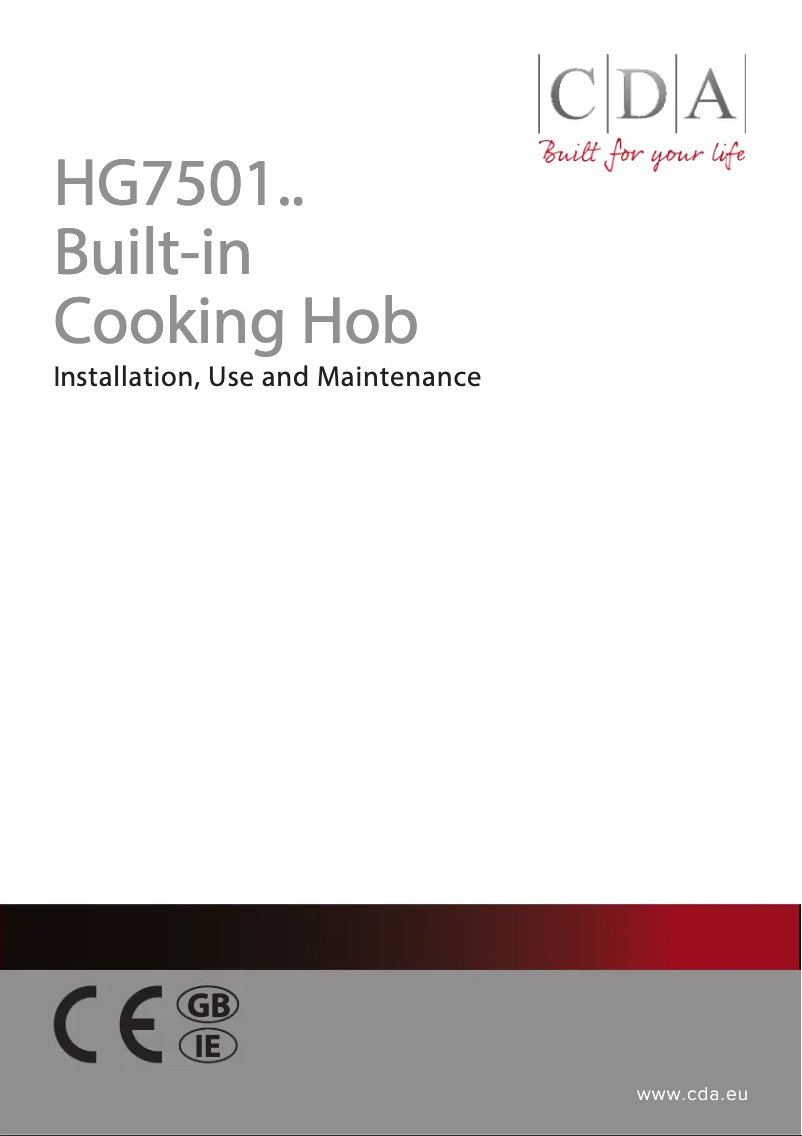 Page n°1 - Manuel utilisateur CDA HG7501SS