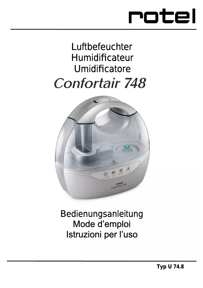 Image de la première page du manuel de l'appareil Confortair 748