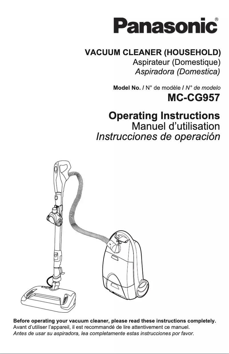 Page 1 de la notice Manuel utilisateur Panasonic MC-CG957