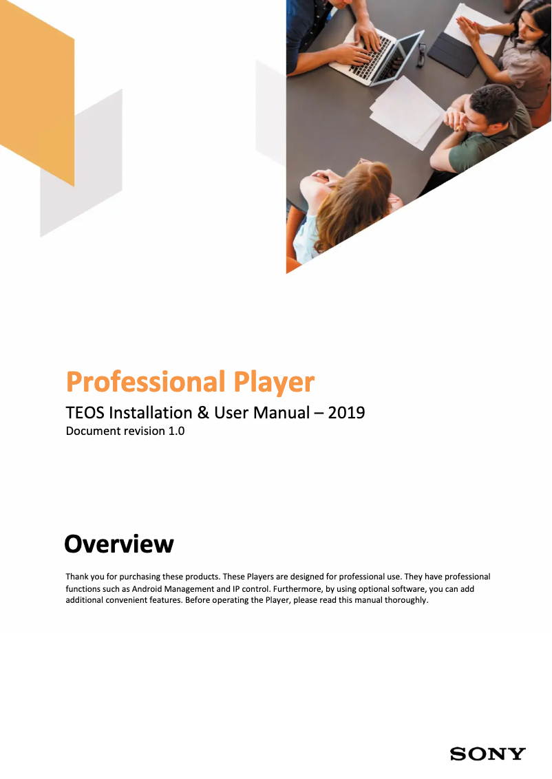 Page 1 de la notice Manuel utilisateur Sony TEP-X96