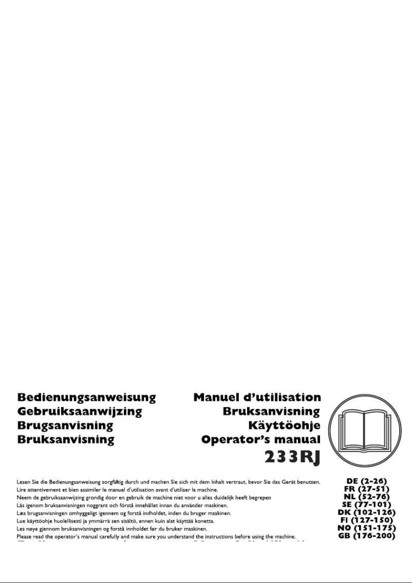 Page 1 de la notice Manuel utilisateur Husqvarna 233RJ