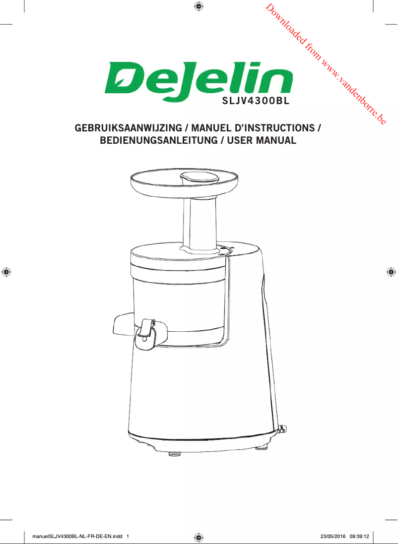 Página 1 del manual Manual de usuario Dejelin Slowjuicer SLJV4300