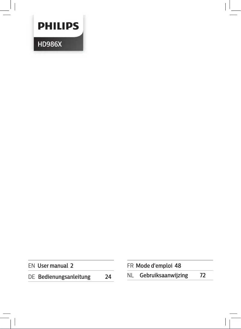 Page n°1 - Manuel utilisateur Philips Premium Airfryer XXL HD9861
