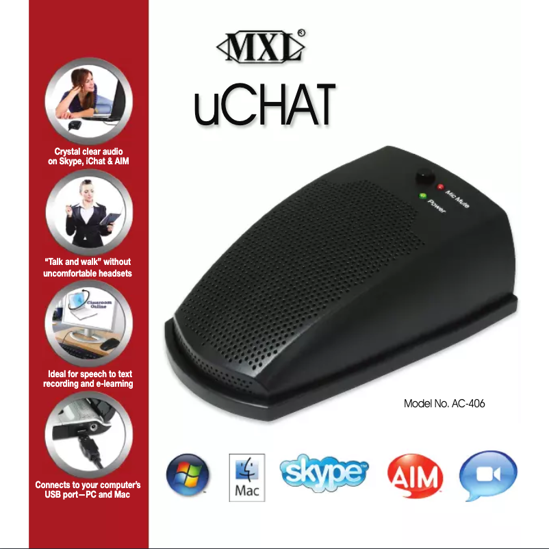 Page 1 de la notice Manuel utilisateur MXL uCHAT AC-406