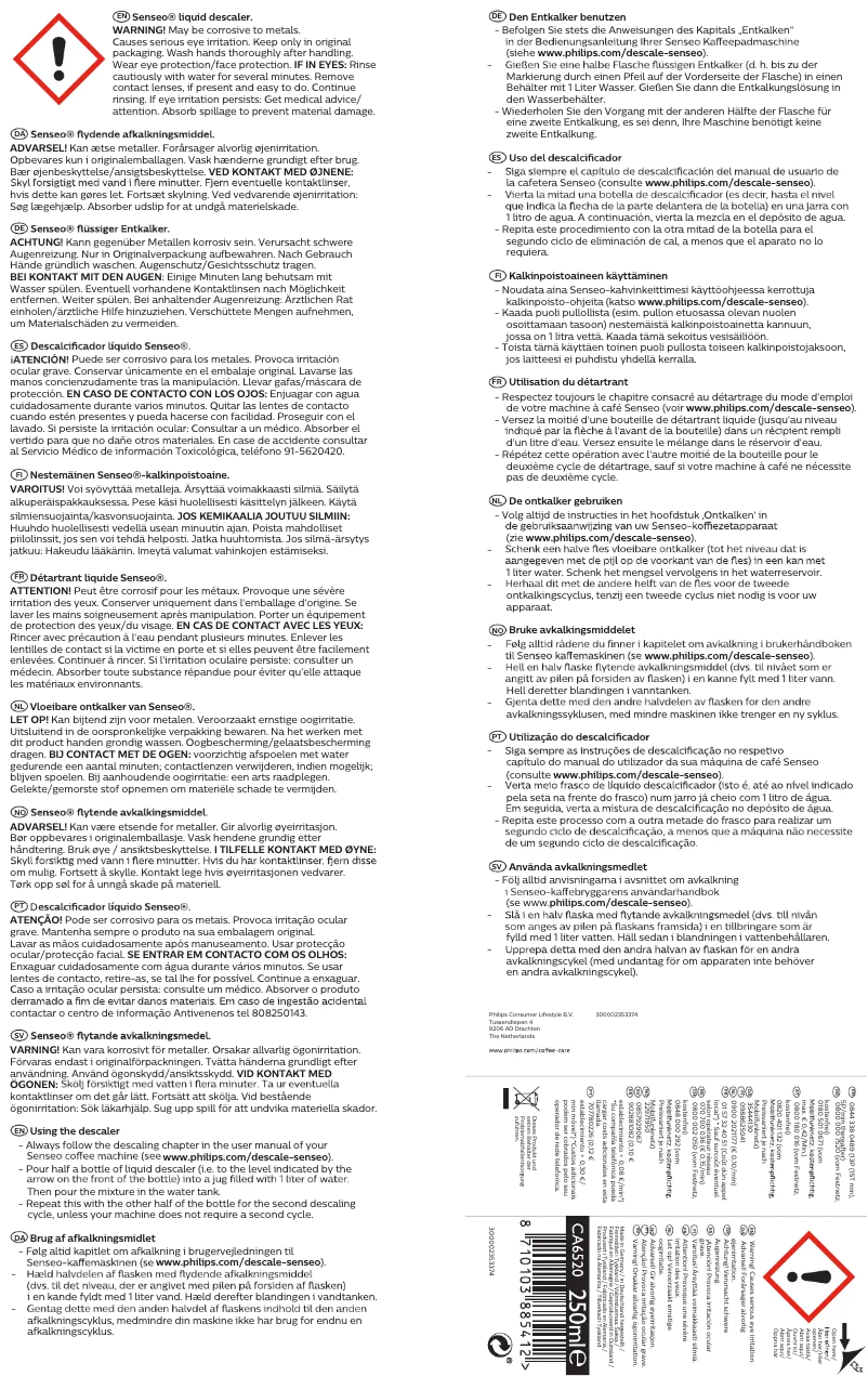 Page n°1 - Manuel utilisateur Philips CA6520