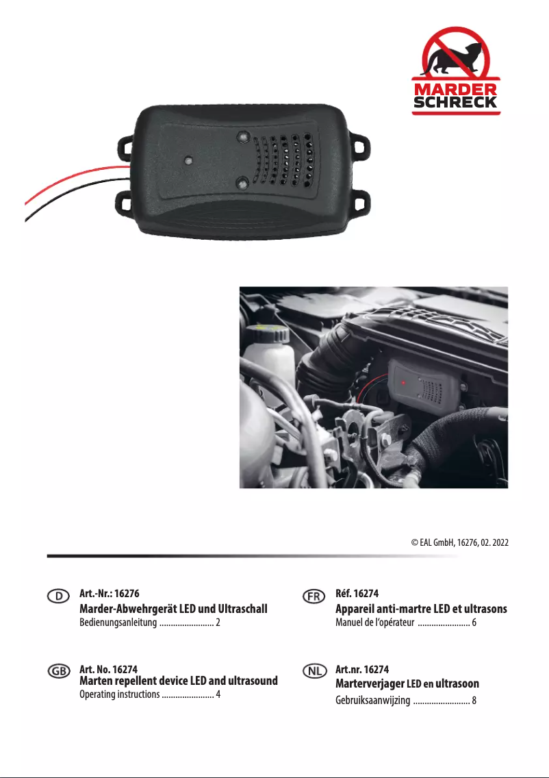 Page 1 de la notice Manuel utilisateur LAS 16276