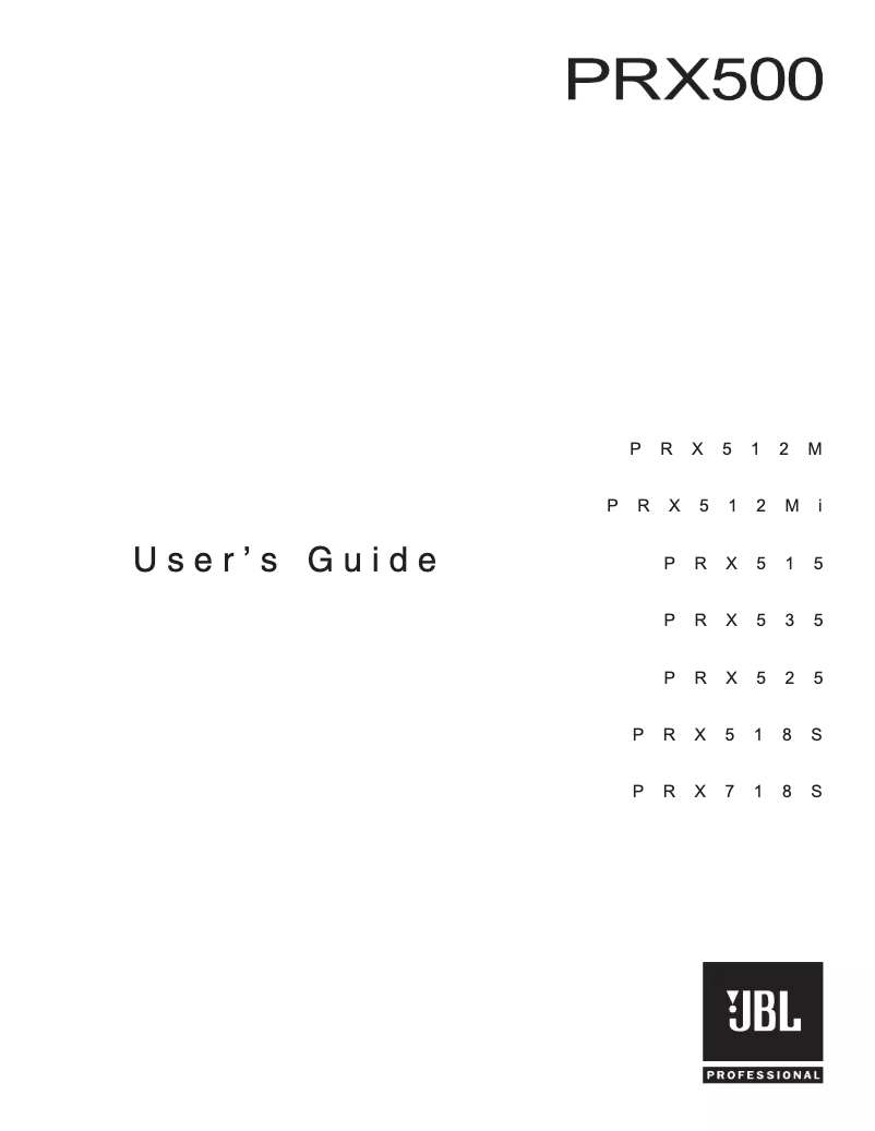 Page n°1 - Manuel utilisateur JBL PRX515