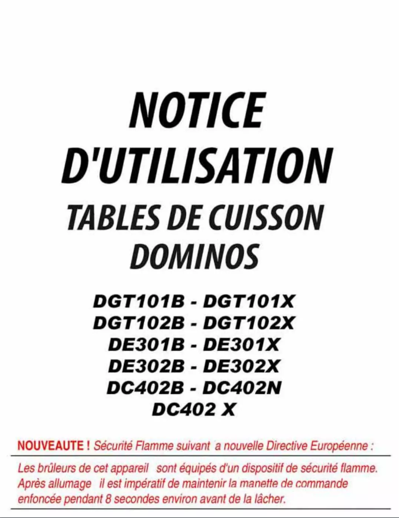 Page n°1 - Manuel utilisateur California DC402XCA