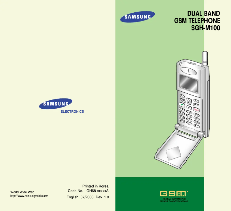 Page 1 de la notice Manuel utilisateur Samsung SGH-M100GA