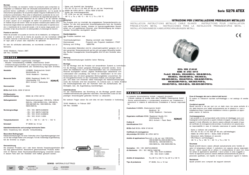 Page 1 de la notice Manuel utilisateur Gewiss GW76922