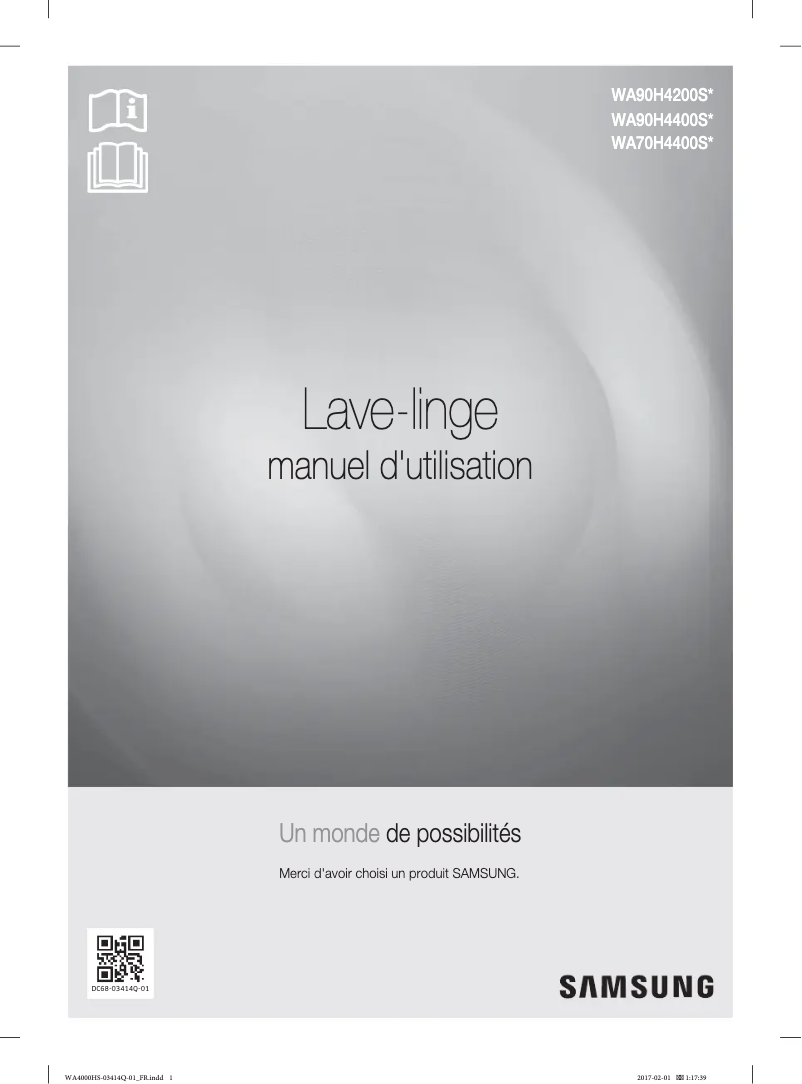 Page 1 de la notice Manuel utilisateur Samsung WA90H4200SW