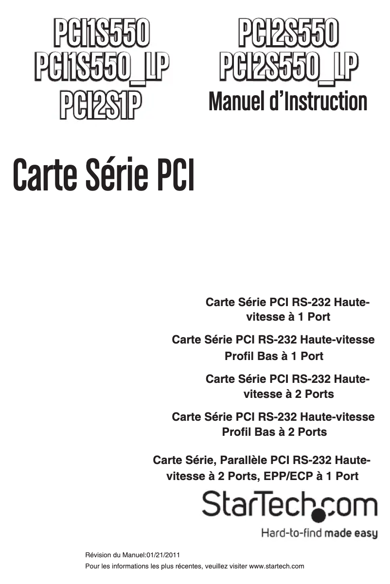 Página 1 del manual Manual de usuario StarTech.com PCI2S1P