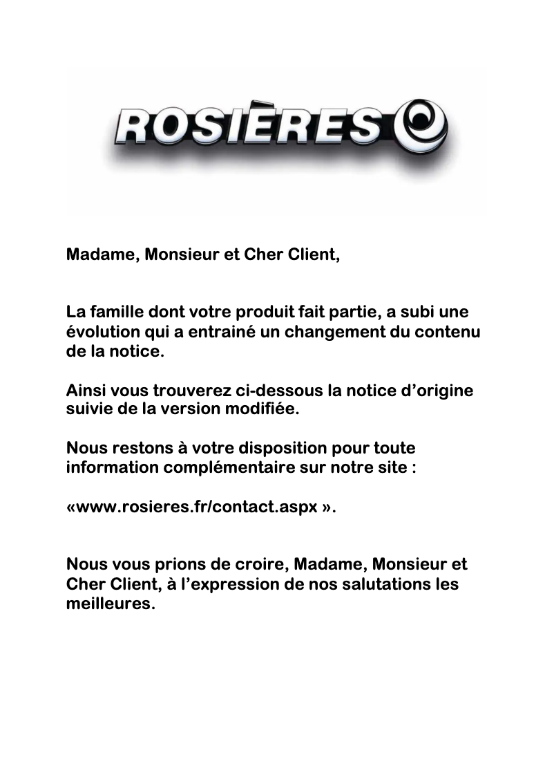 Page 1 de la notice Manuel utilisateur Rosieres RFT5577IN