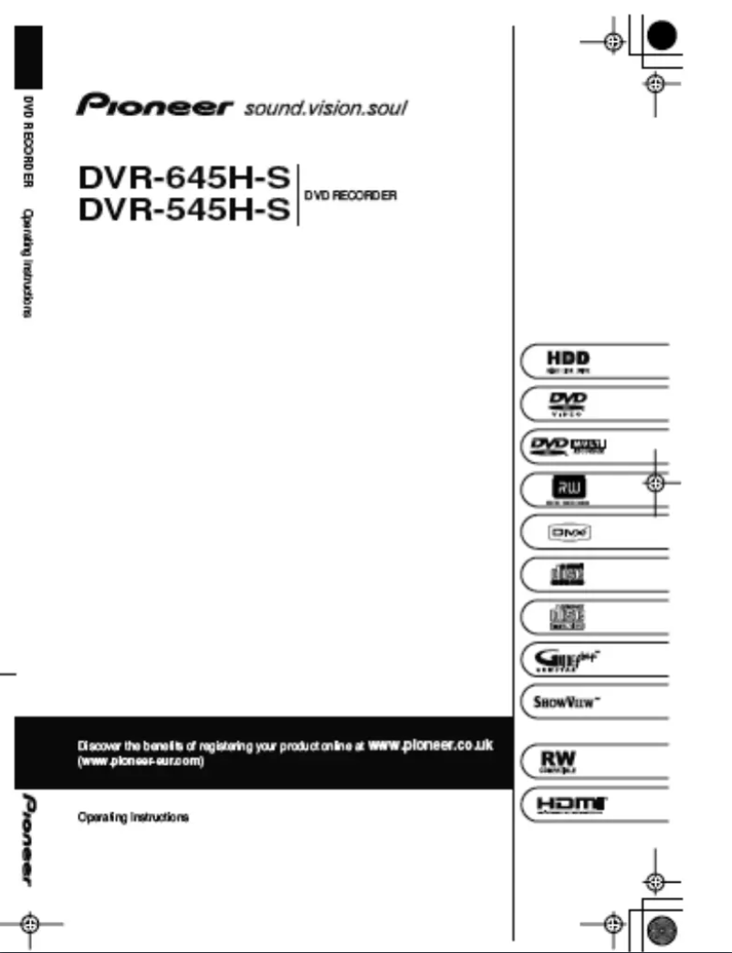 Page n°1 - Manuel utilisateur Pioneer DVR-545H-S