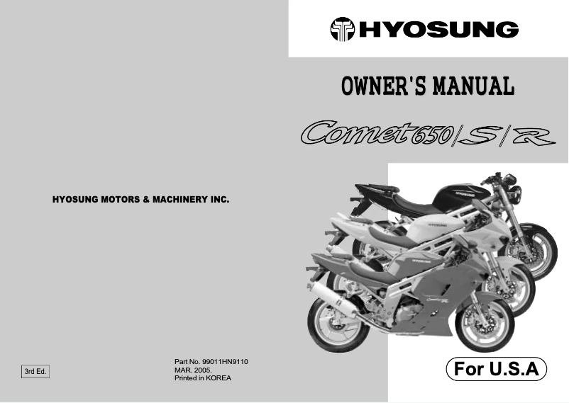 Image de la première page du manuel de l'appareil Comet GT650S