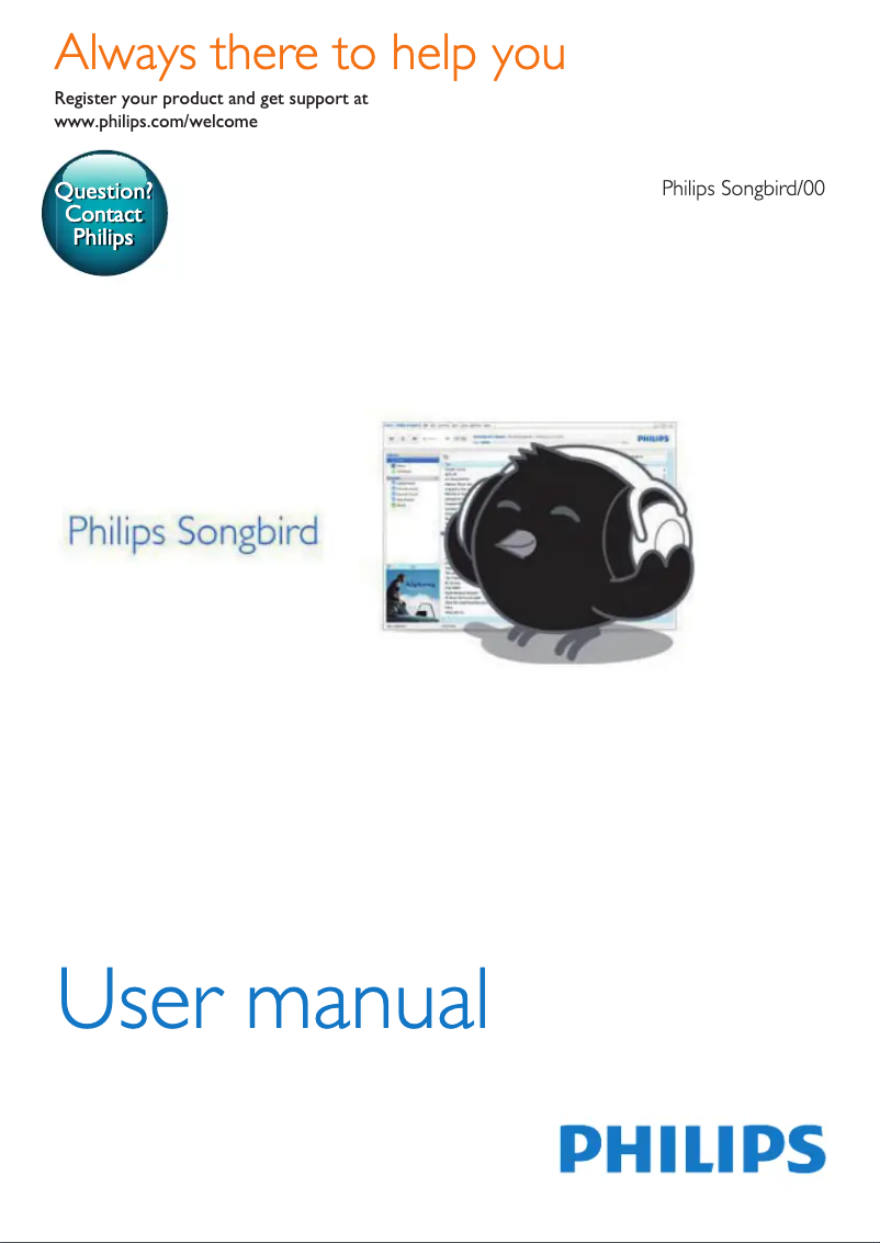 Página 1 del manual Manual de usuario Philips Songbird