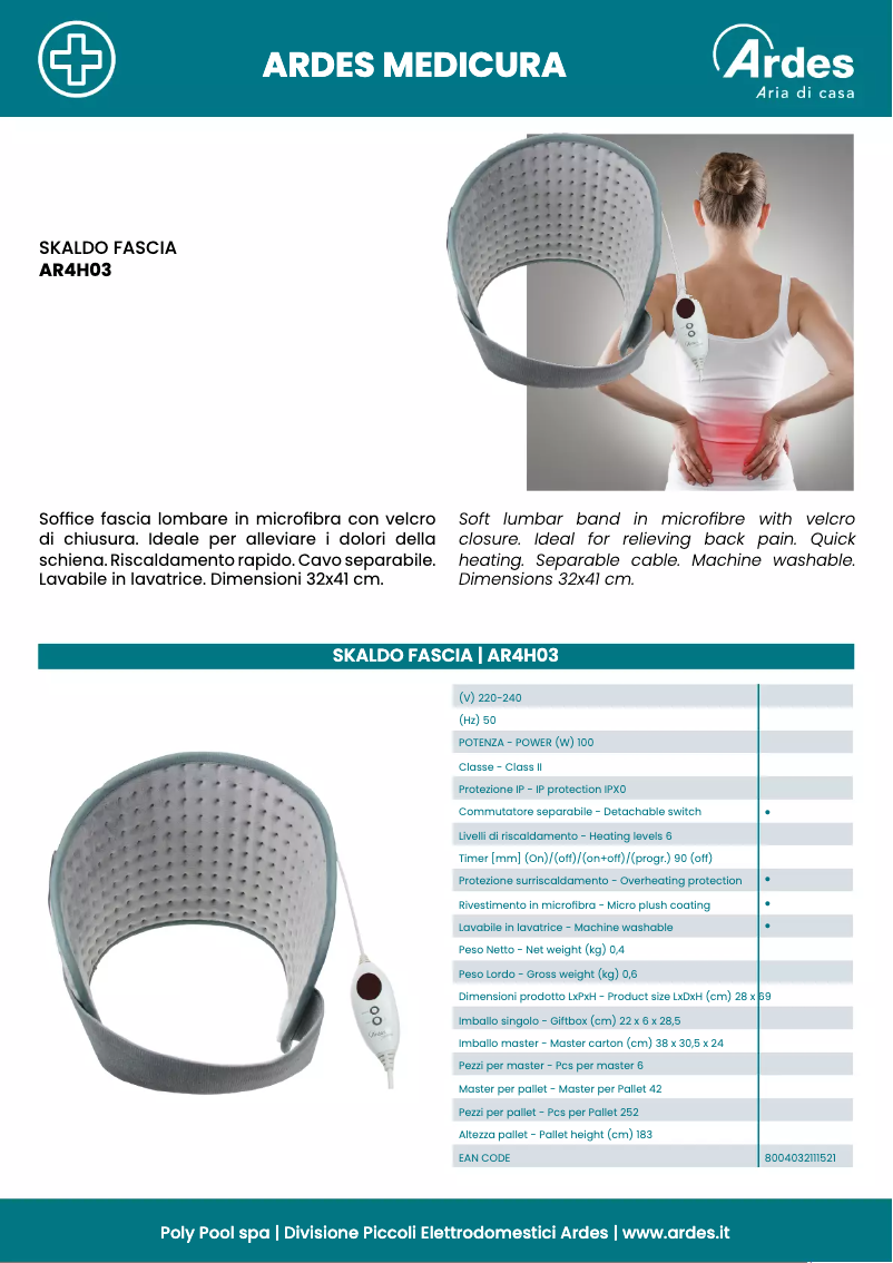 Página 1 del manual Ficha técnica Ardes AR4H03