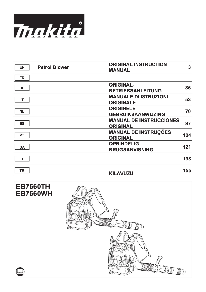 Page 1 de la notice Manuel utilisateur Makita EB7660WH
