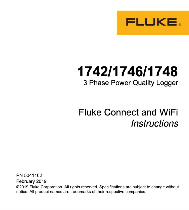 Page 1 de la notice Instructions / montage Fluke 1742