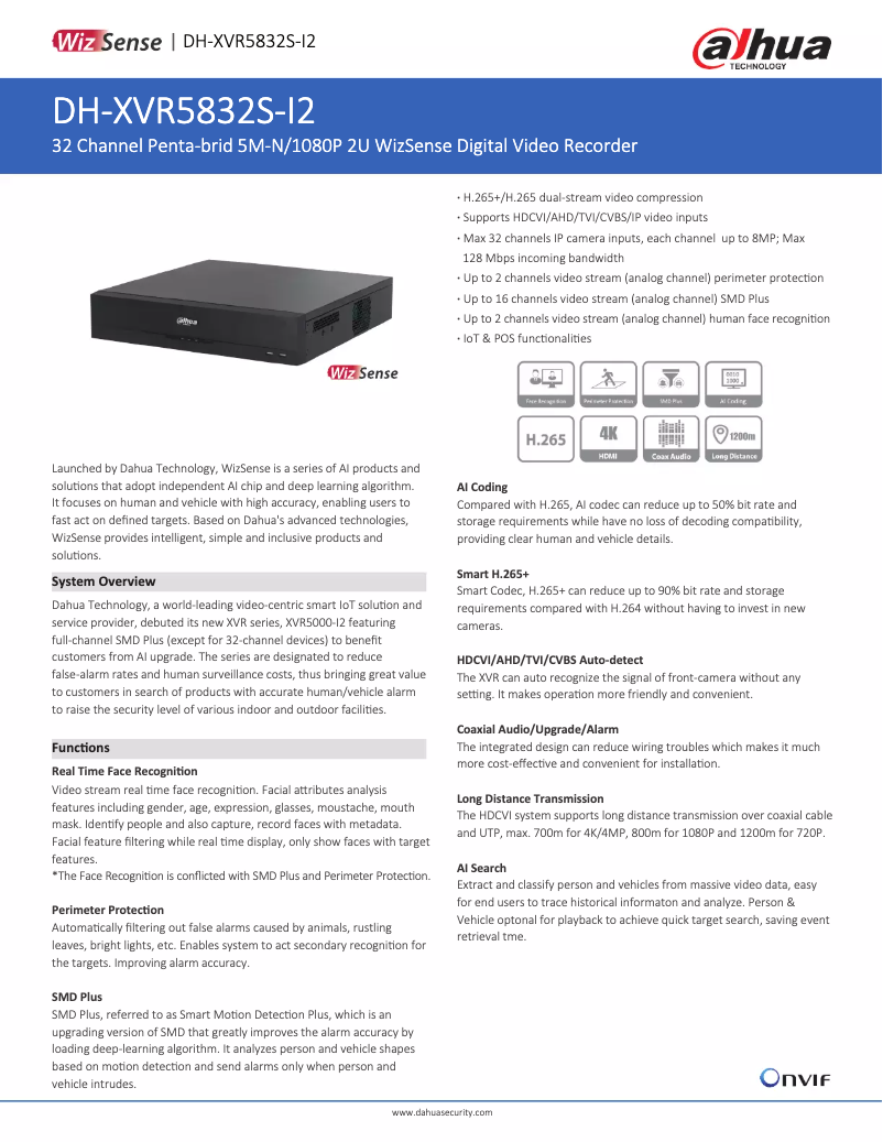 Image de la première page du manuel de l'appareil XVR5832S-I2