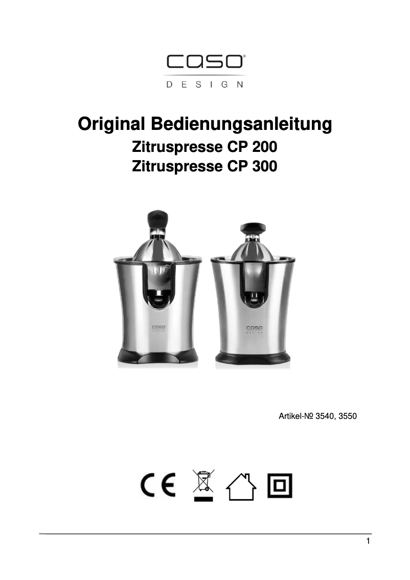 Page 1 de la notice Manuel utilisateur Caso CP200