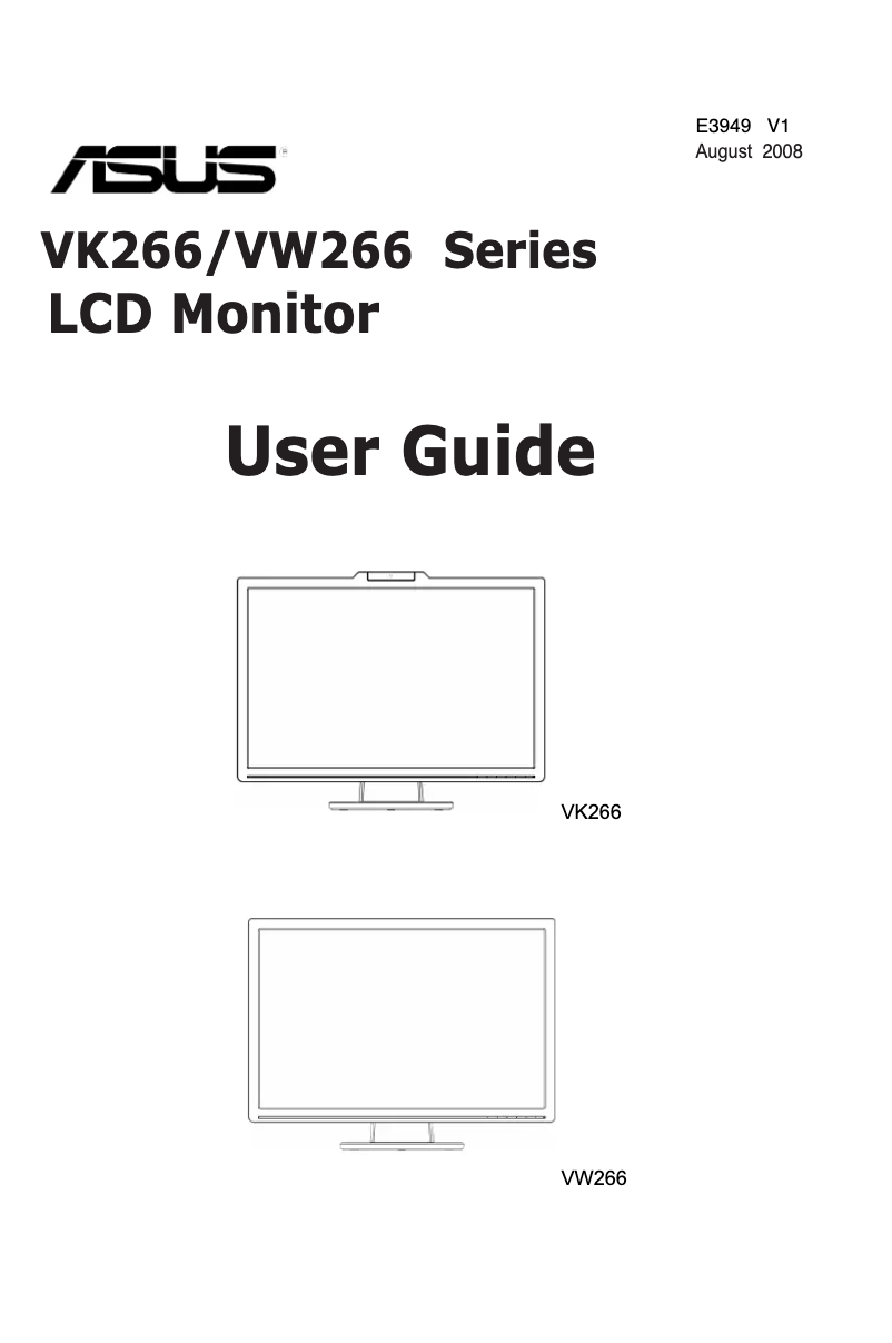Page n°1 - Manuel utilisateur Asus VW266