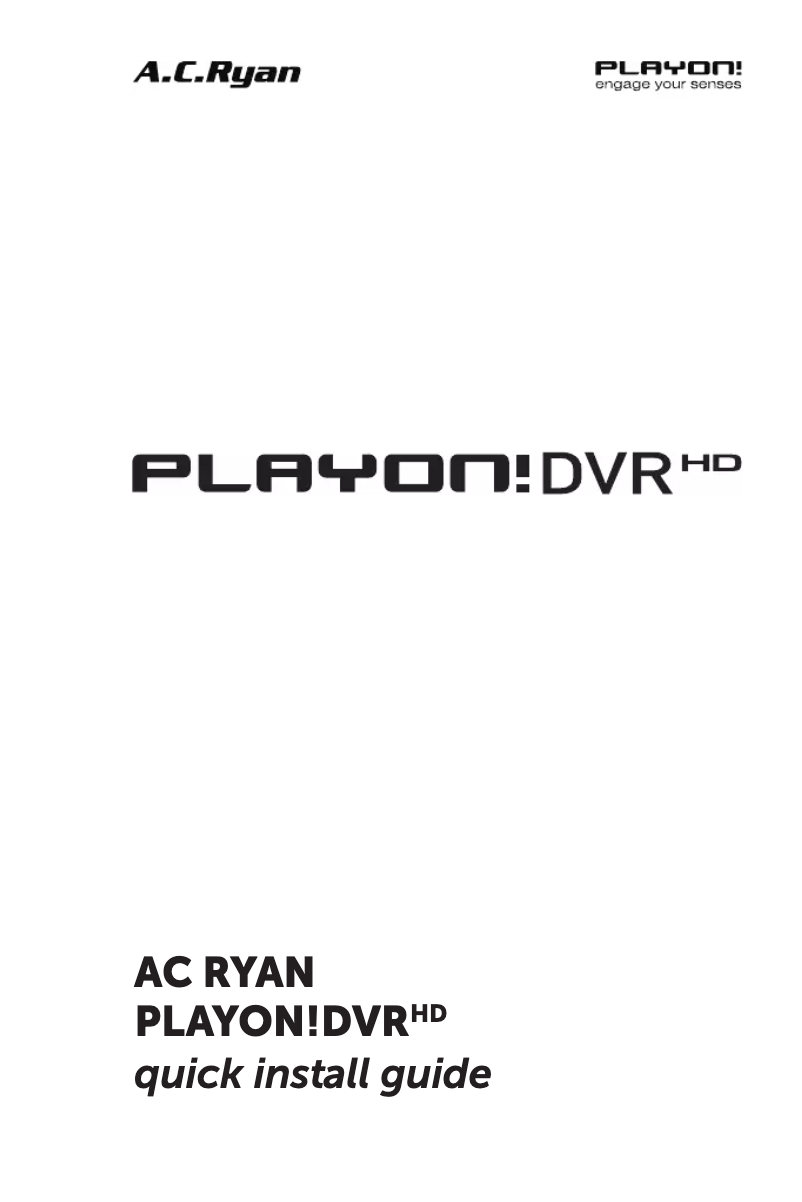Página 1 del manual Manual de usuario AC Ryan Playon!DVR HD ACR-PV76120