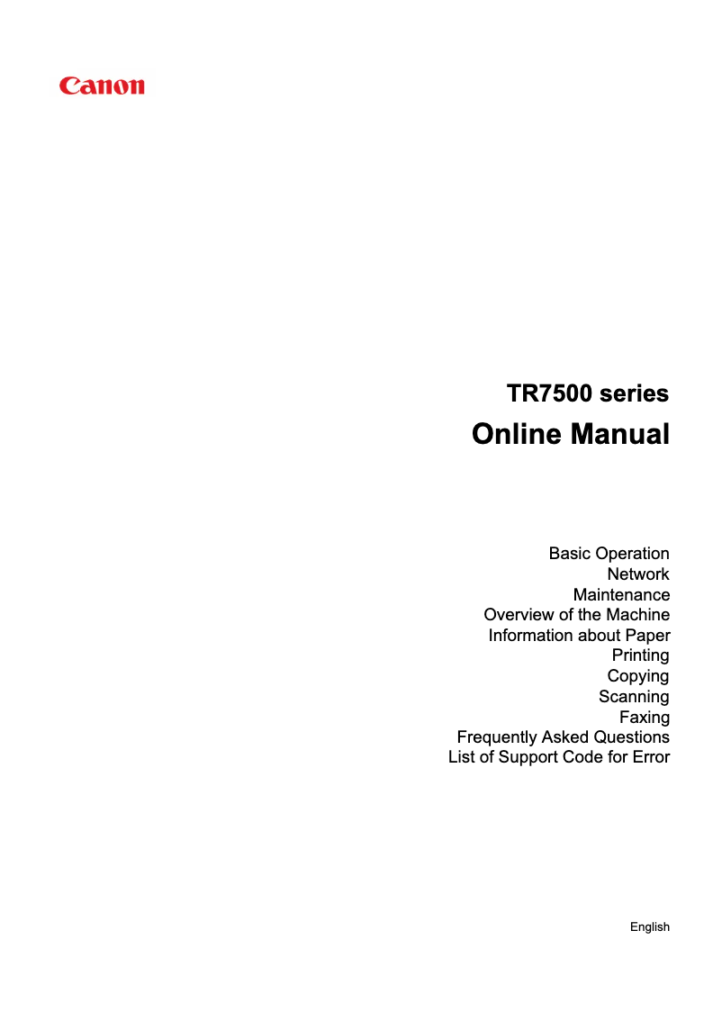 Image de la première page du manuel de l'appareil Pixma TR7520