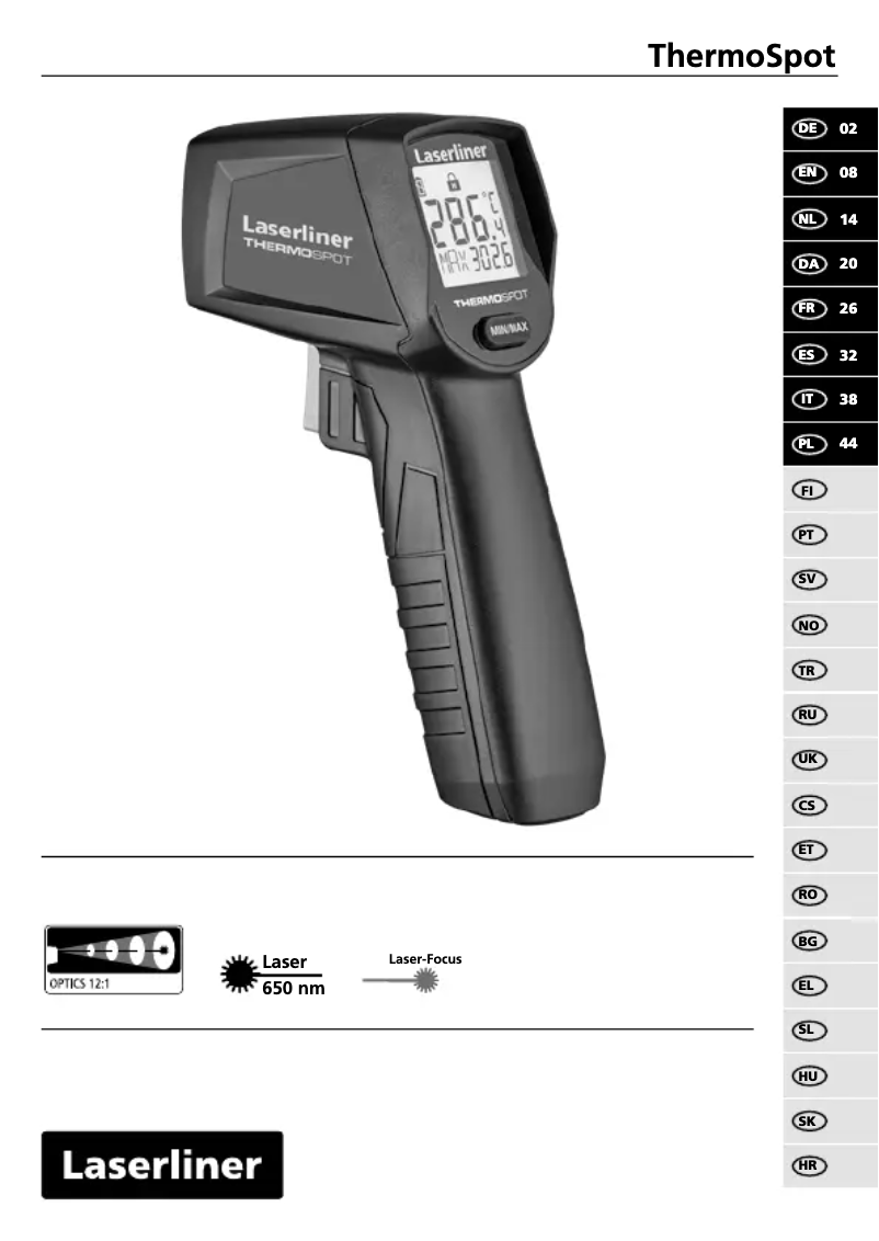 Page 1 de la notice Manuel utilisateur Laserliner ThermoSpot