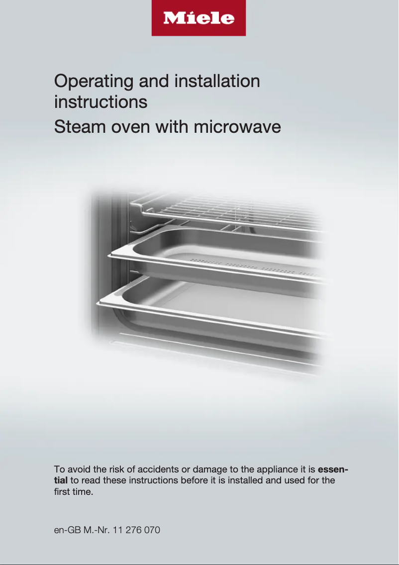 Page n°1 - Guide d'installation Miele DGM 7340