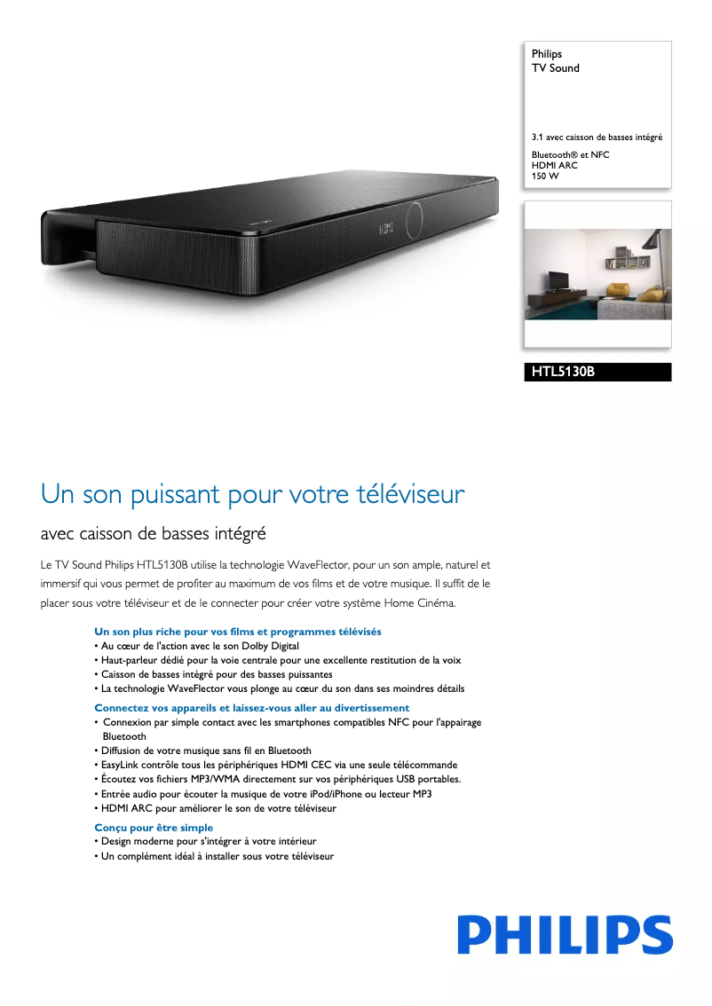 Image de la première page du manuel de l'appareil HTL5130B