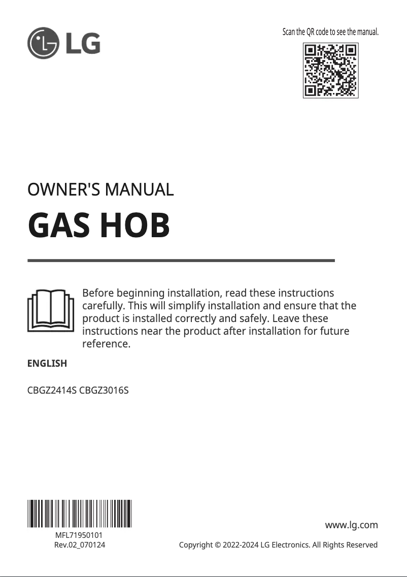 Página 1 del manual Manual de usuario LG CBGZ3016S