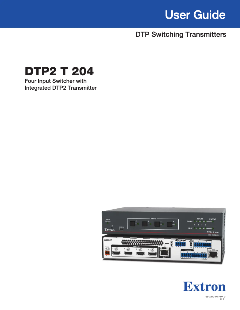 Page n°1 - Manuel utilisateur Extron DTP2 T 204