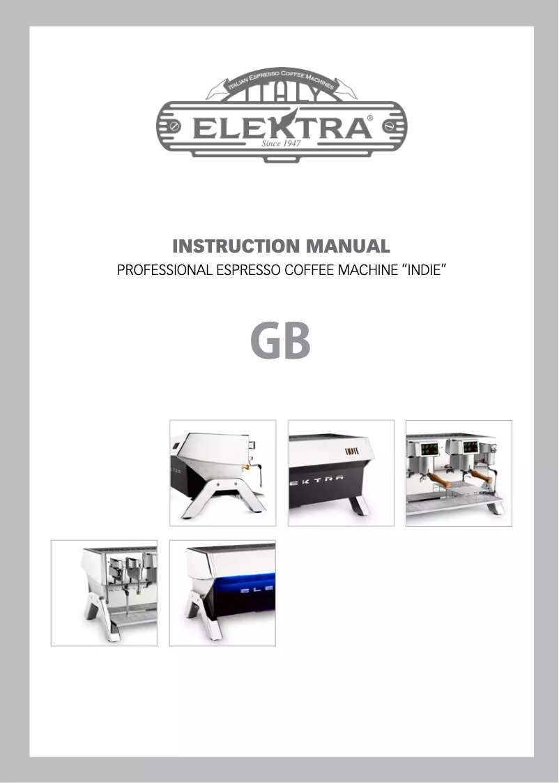Page 1 de la notice Manuel utilisateur Elektra Indie