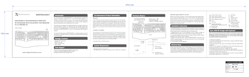 Page 1 de la notice Manuel utilisateur X9 Performance X9ERGOKEY