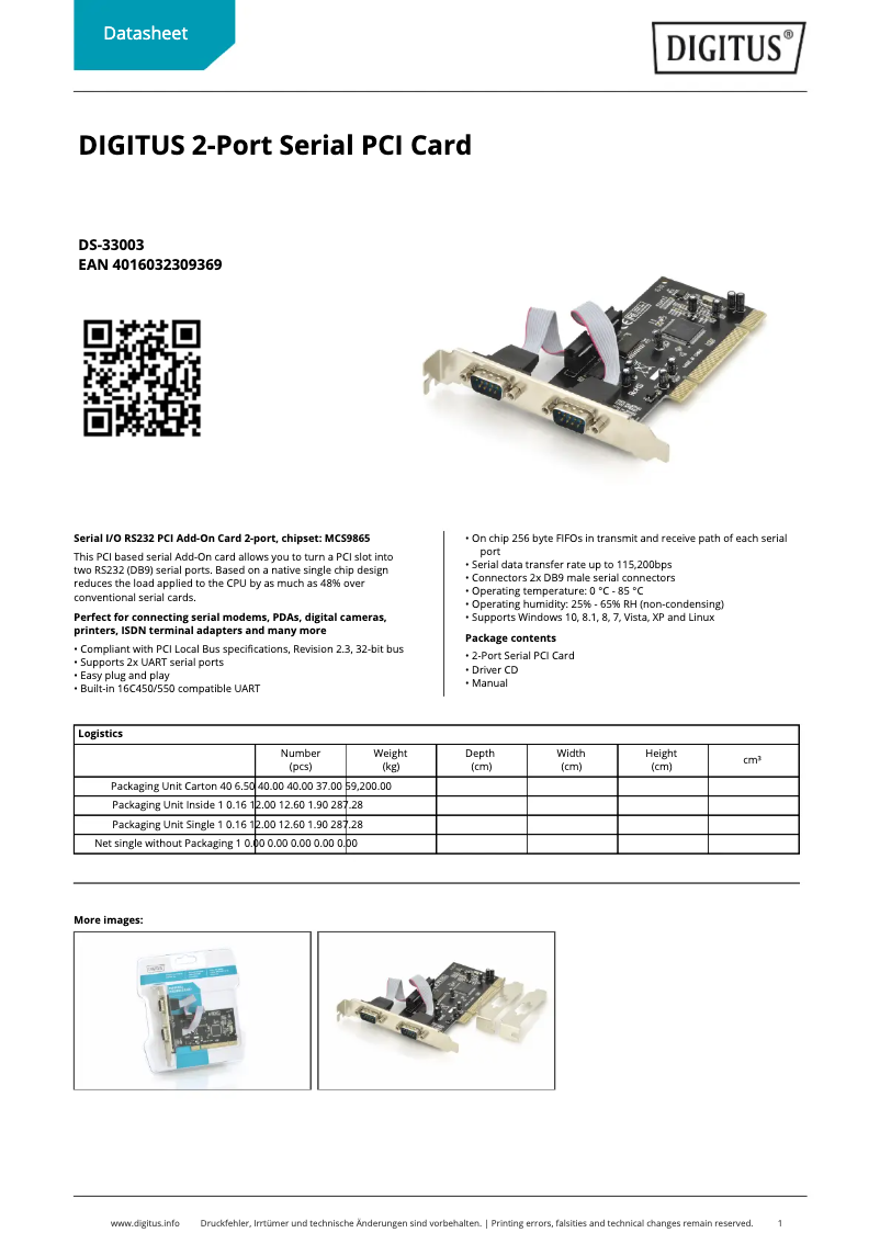 Imagen de la primera página del manual del dispositivo DS-33003